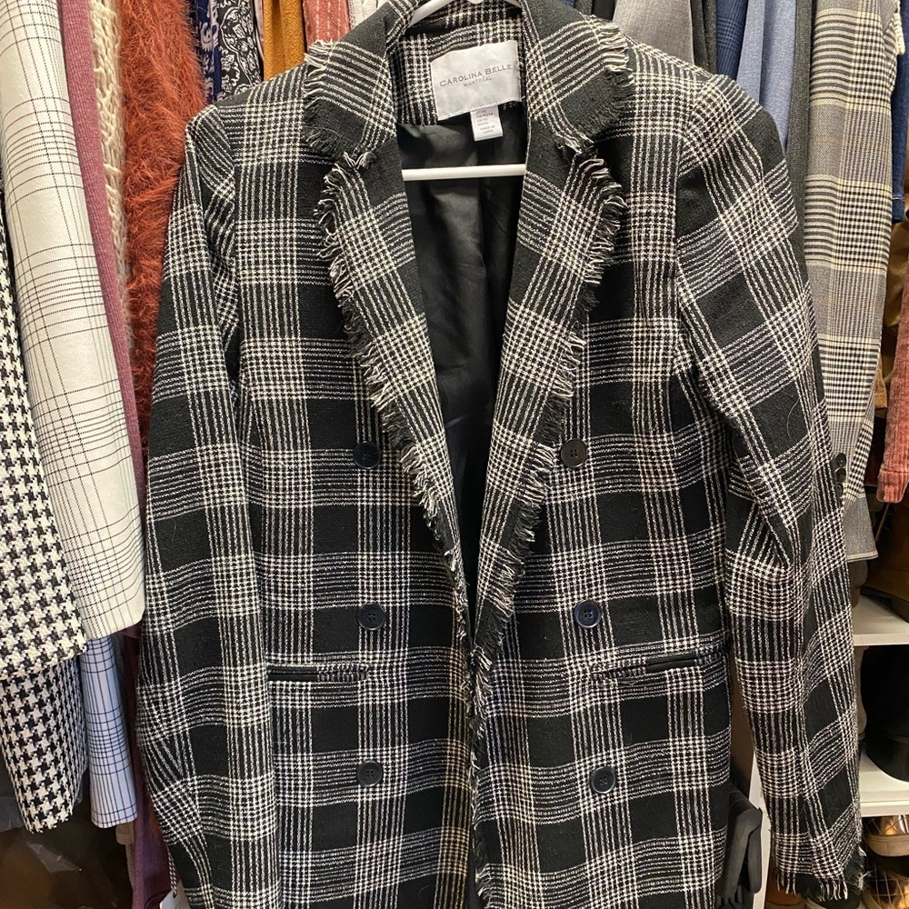 Cute plaid business trench coat